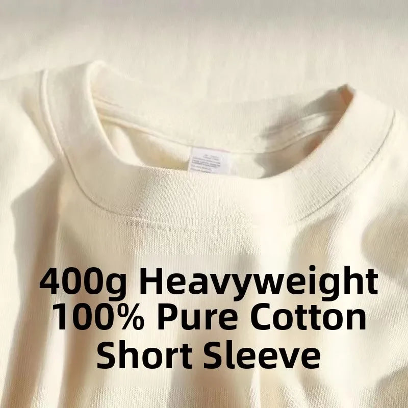 T-Shirt Unisexe Coton Lourd 400g Col Rond Manches Courtes Coupe Ample Été – CLEVI Paris