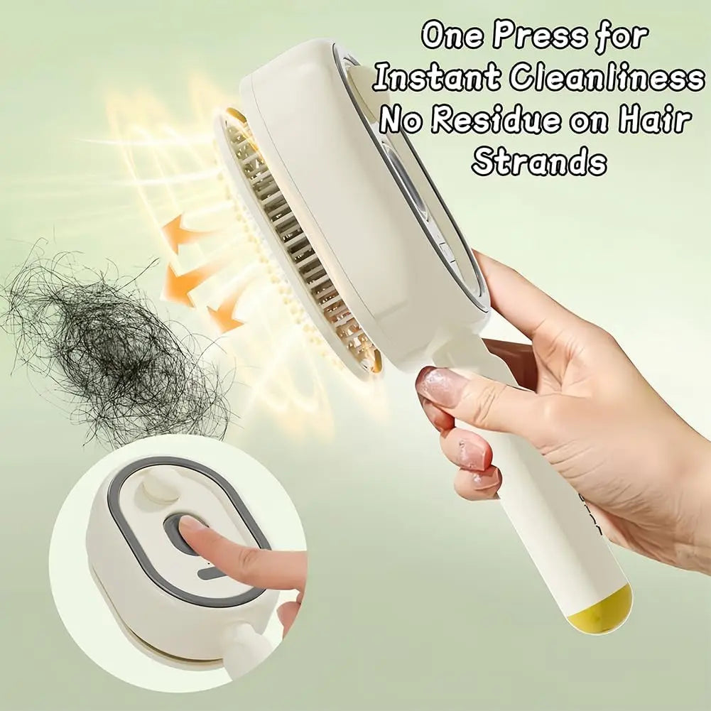 Brosse Massage Électrique 3-en-1 Spray Hydratant Cuir Chevelu Rechargeable – CLEVI Paris