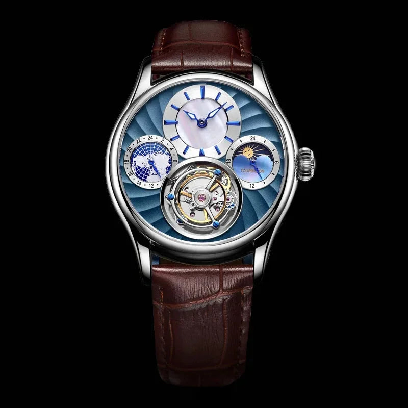 Montre Homme Tourbillon Volant AESOP – Squelette Double Face Verre Saphir Étanche 100m Édition Limitée – CLEVI Paris