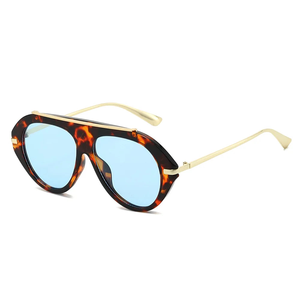 Lunettes de Soleil Oversize Pilot Rétro 70s Monture Métal Dorée UV400 Unisexe – CLEVI Paris