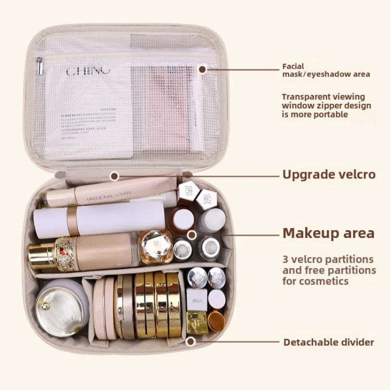 Trousse de Maquillage Femme Cuir PU Grande Capacité — Voyage & Quotidien, 4 Coloris | CLEVI Paris