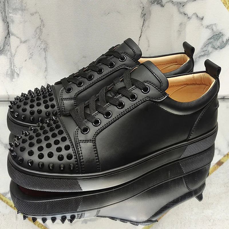 Sneakers Rivets Cuir Suède Plateforme – CLEVI Paris