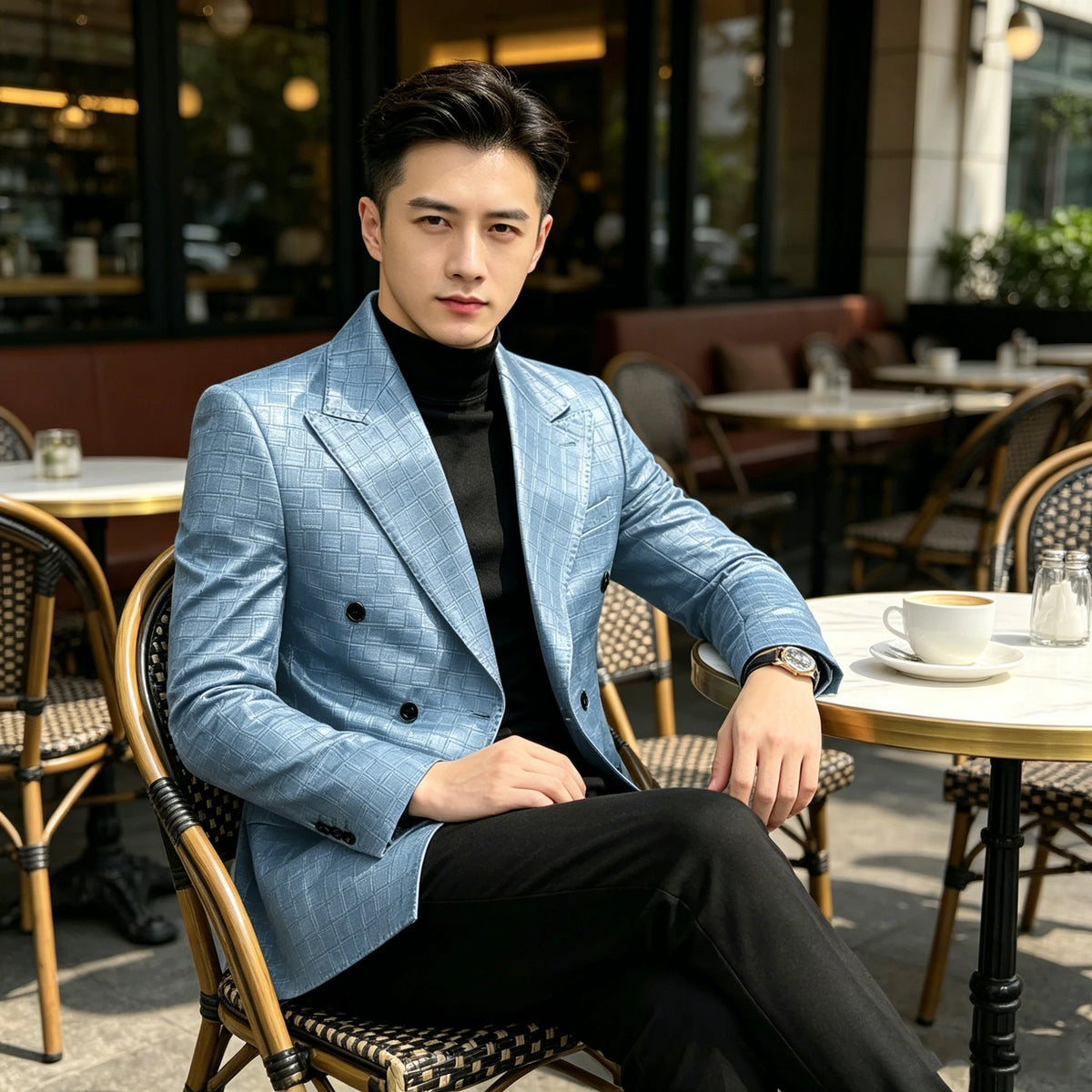 Blazer similicuir homme effet croco – CLEVI Paris