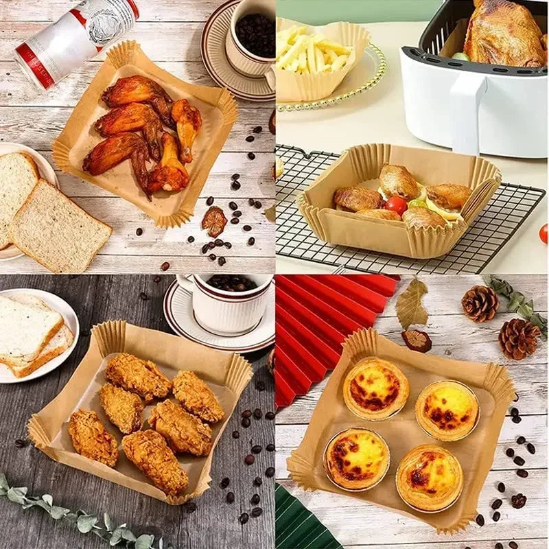 Feuilles Papier Cuisson Air Fryer Lot de 50 — CLEVI Paris