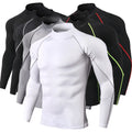 T-shirt Sport Homme Manches Longues Compression Polyester | Séchage Rapide, Running & Fitness, Tailles M à 3XL – CLEVI Paris