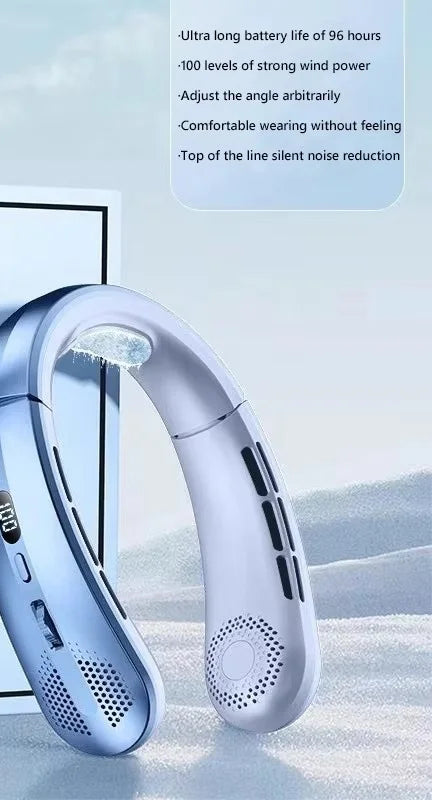 Ventilateur de cou rechargeable 8000 mAh sans lame – CLEVI Paris