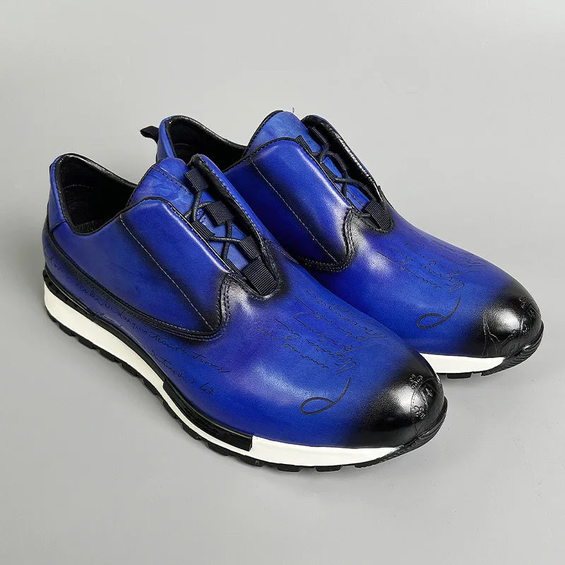 Oxford Homme Cuir Véritable Lacets | Sneaker Vintage Multicolore Respirant