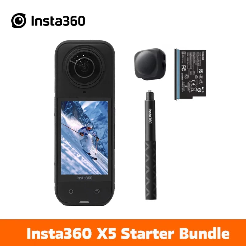 Insta360 X5 – Caméra 360° 8K/30fps Triple Puce IA Objectifs Interchangeables FlowState Basse Lumière Expédié Europe – CLEVI Paris
