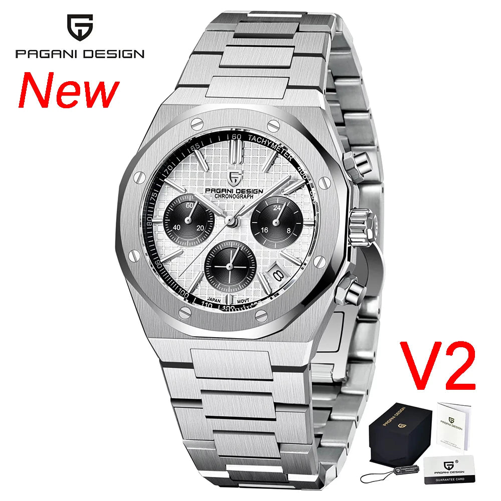 Montre Chronographe Homme Pagani Design VK63 Saphir Lumineux C3 Étanche 20 Bar Fashion 4 Coloris – CLEVI Paris