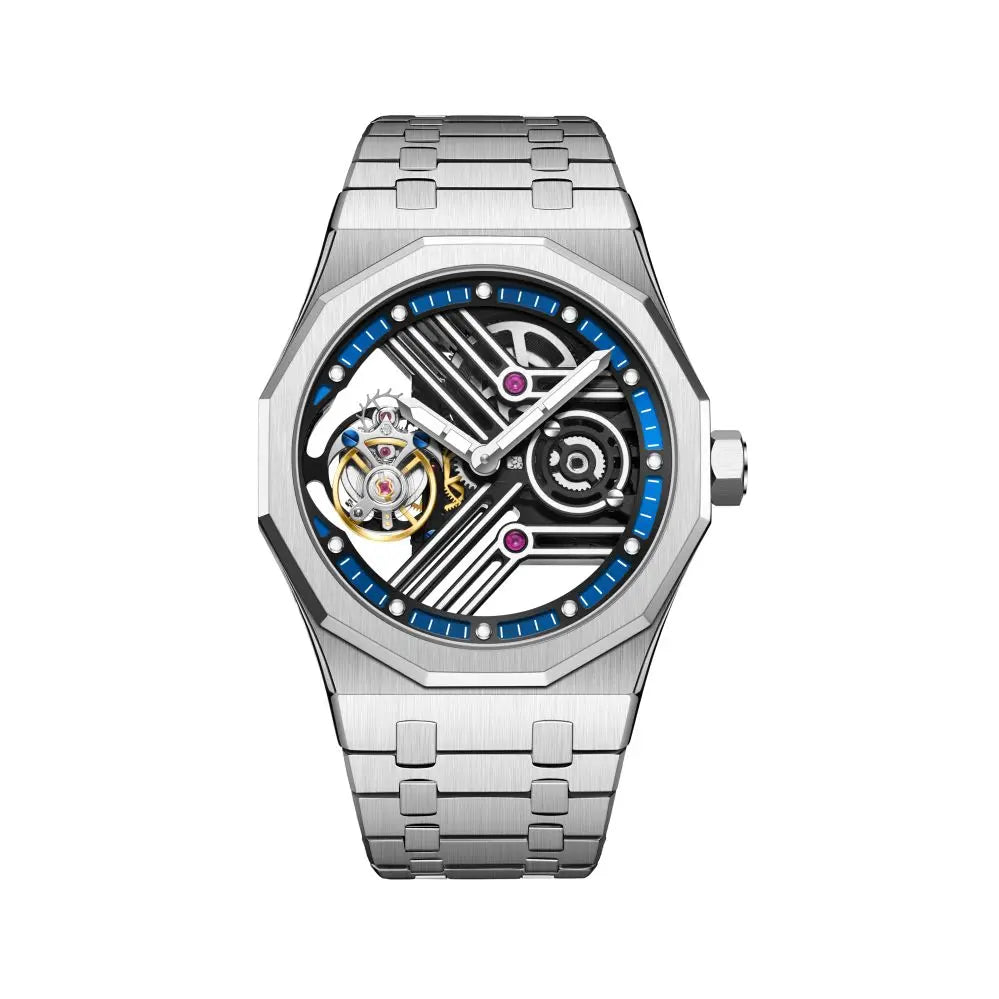 AESOP 7055 Montre Homme Tourbillon Squelette Octogone Saphir Diamant – CLEVI Paris