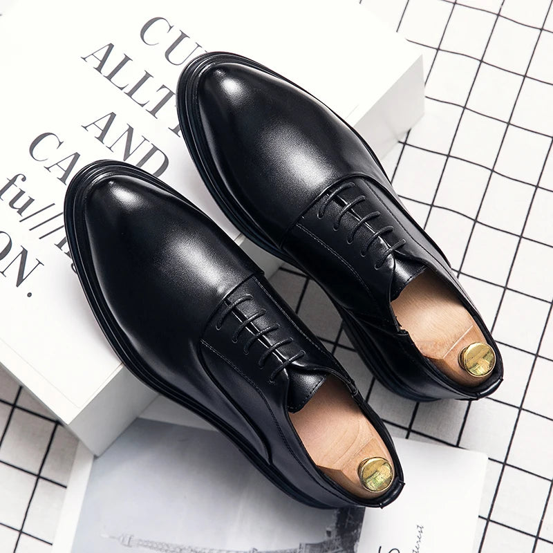 Derby Homme Cuir Véritable Slip-On | Bureau Mariage Vintage 2 Coloris