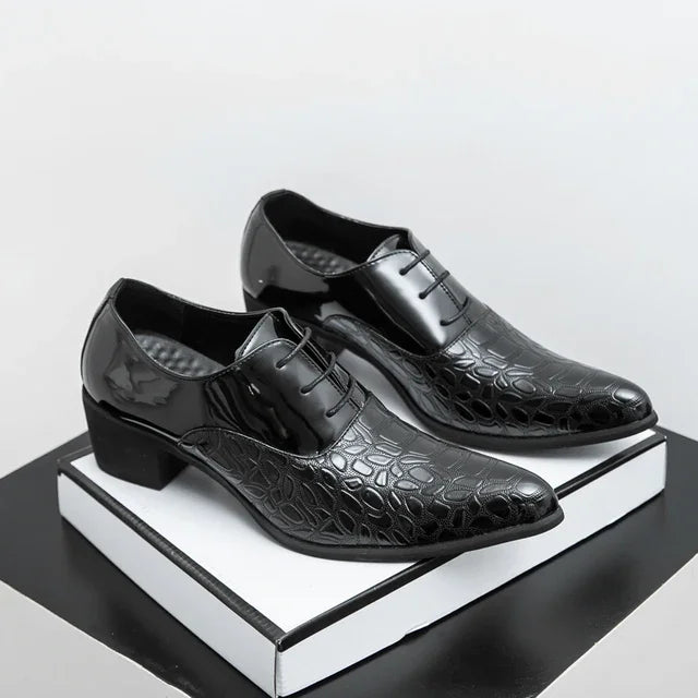 Chaussures Homme Rehaussantes Cuir Verni Oxford Bout Pointu Mariage Casual – CLEVI Paris