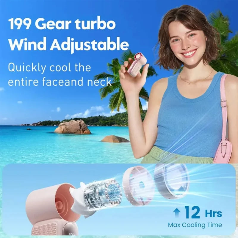 Mini ventilateur à main rechargeable 3600 mAh – CLEVI Paris