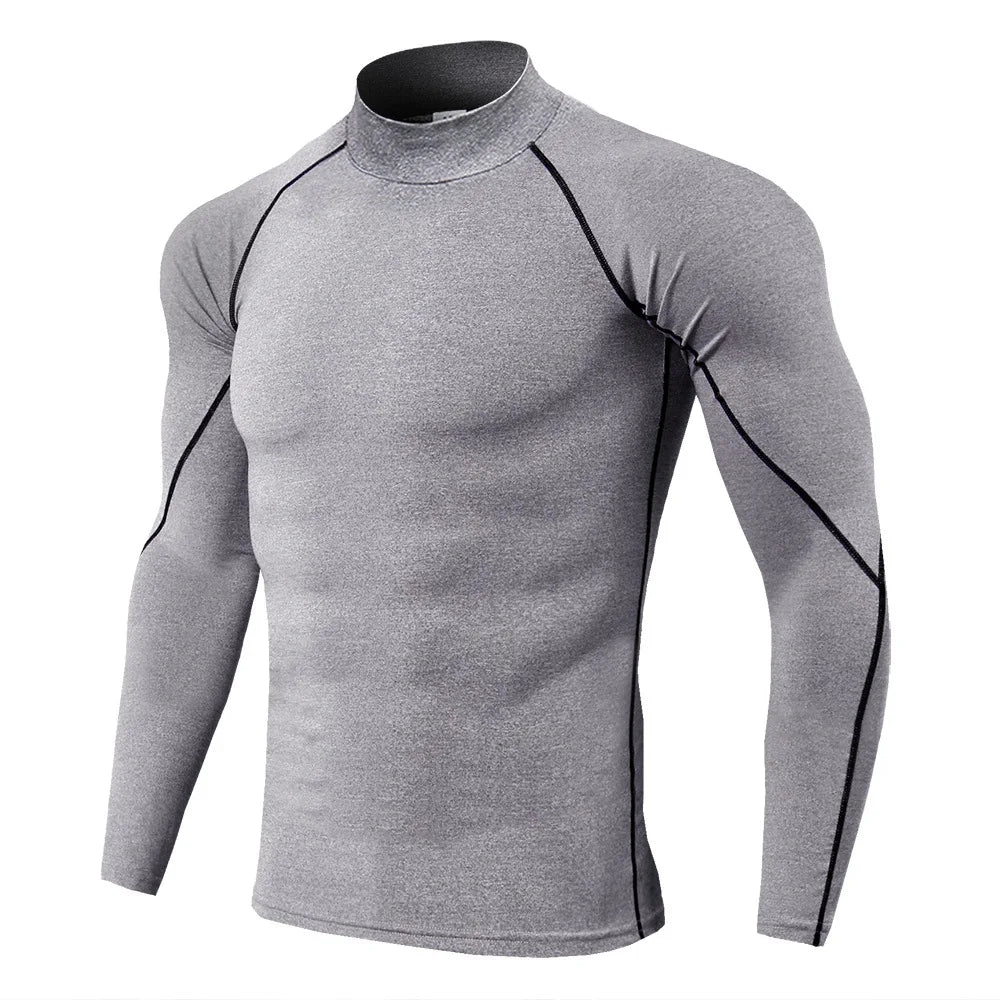 T-shirt Sport Homme Manches Longues Compression Polyester | Séchage Rapide, Running & Fitness, Tailles M à 3XL – CLEVI Paris