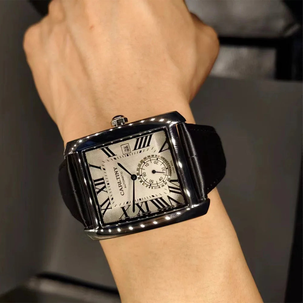 Montre Automatique Homme Rigas – Carrée Acier 316L Mouvement Seagull Verre Saphir 50m – CLEVI Paris