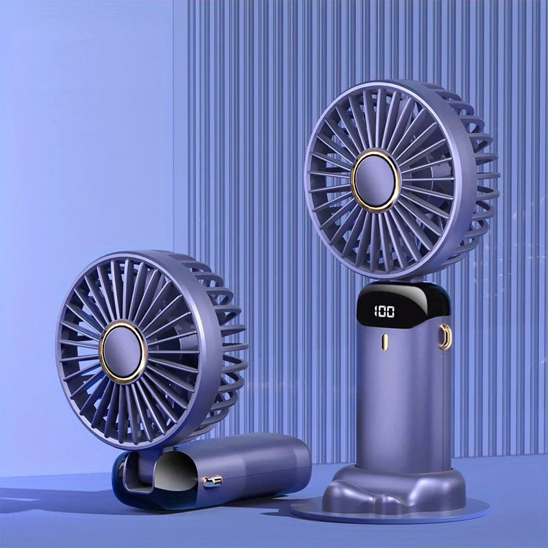 Ventilateur à main 3-en-1, 5 vitesses, LED – CLEVI Paris