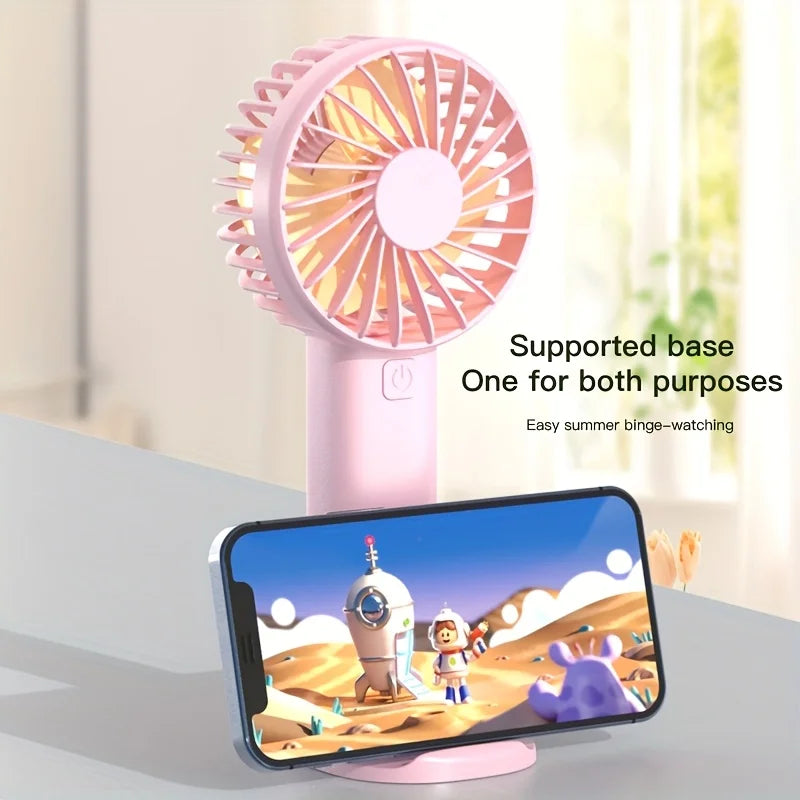 Mini Ventilateur USB Rechargeable avec Support Téléphone — CLEVI Paris