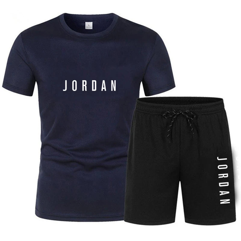 Ensemble Homme T-Shirt Col Rond + Short Imprimé Digital Casual Sport Été – CLEVI Paris