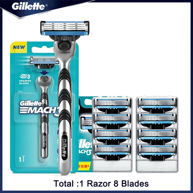 Rasoir Manuel Gillette Mach 3 Homme – 3 Lames Acier Inoxydable Bande Hydratante Rasage Précis – CLEVI Paris