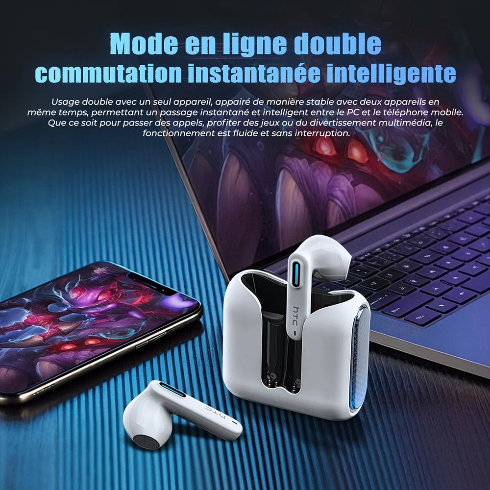HTC NE49 Écouteurs Traducteur IA Bluetooth TWS – CLEVI Paris
