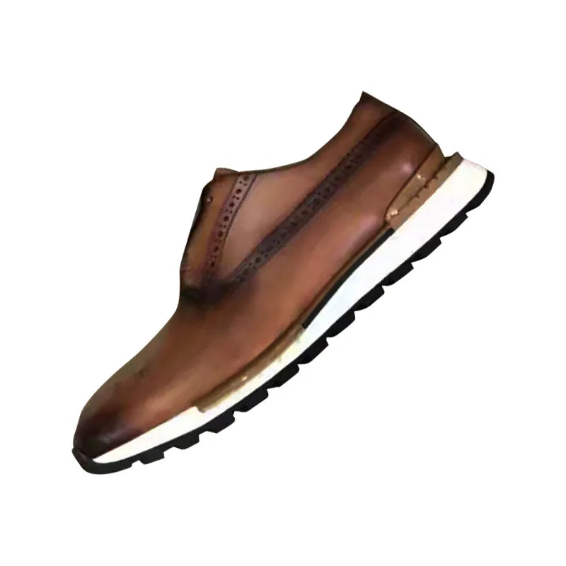 Oxford Homme Style Britannique Cuir Fait Main | Bout Rond Lacets 3 Coloris