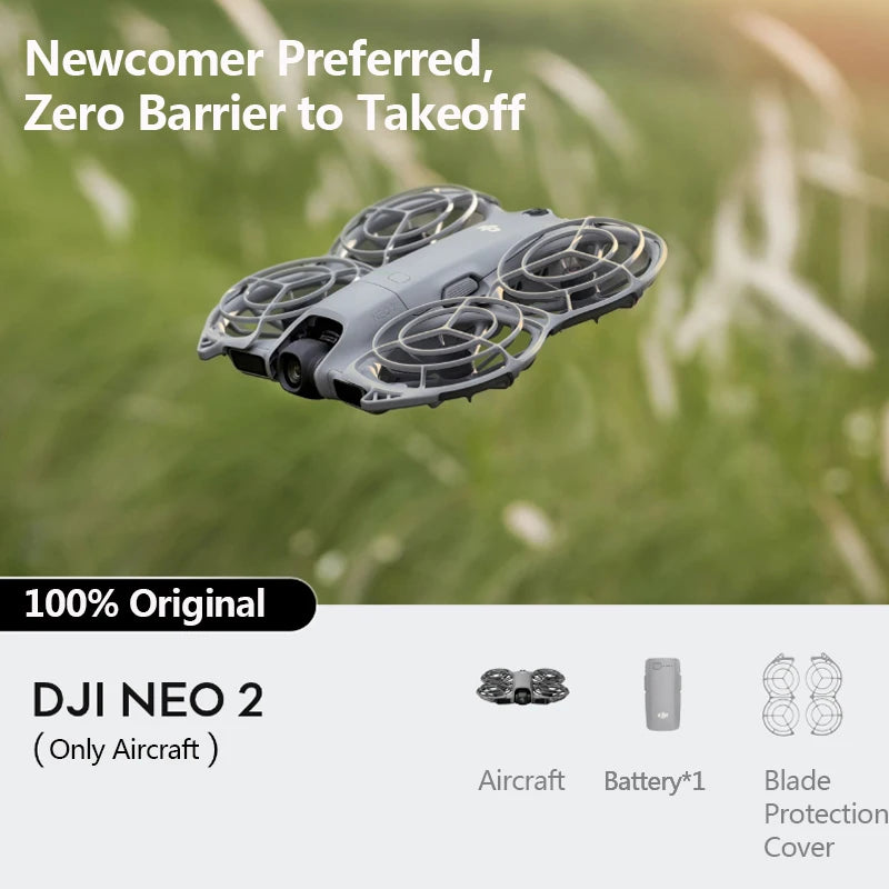 DJI Neo 2 – Drone 4K/60fps Gimbal 2 Axes Évitement Omnidirectionnel 151g 49Go Stockage Expédié Europe – CLEVI Paris