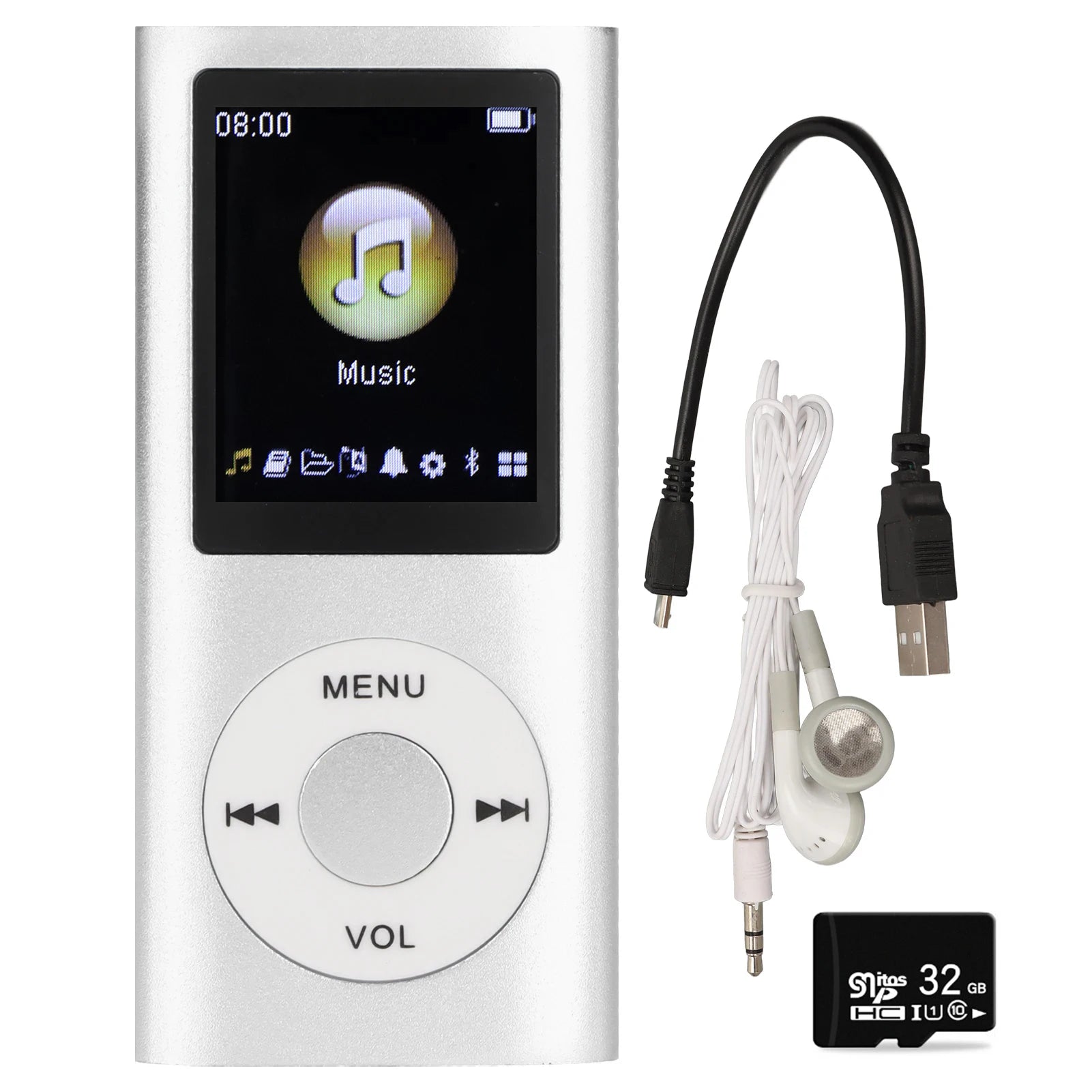 NVPONE Lecteur MP3 Aluminium Écran LCD 1,8" Bluetooth FLAC TF 64Go 8h – CLEVI Paris