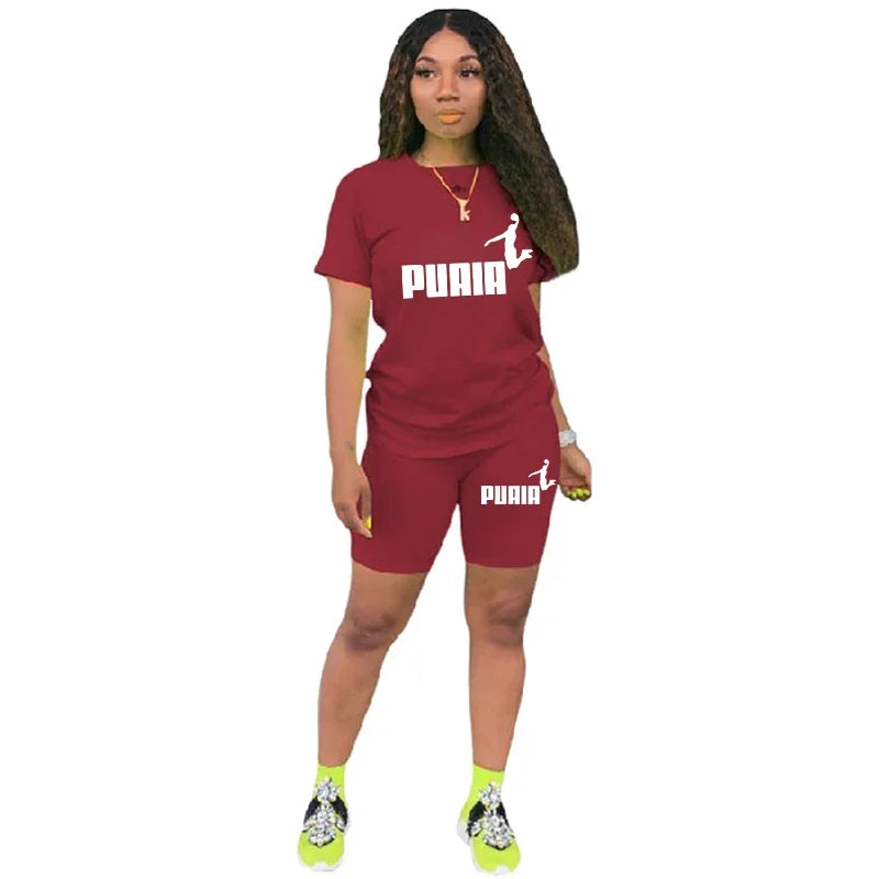 Ensemble 2 Pièces Femme T-Shirt Col Rond Manches Courtes Short Casual Été – CLEVI Paris