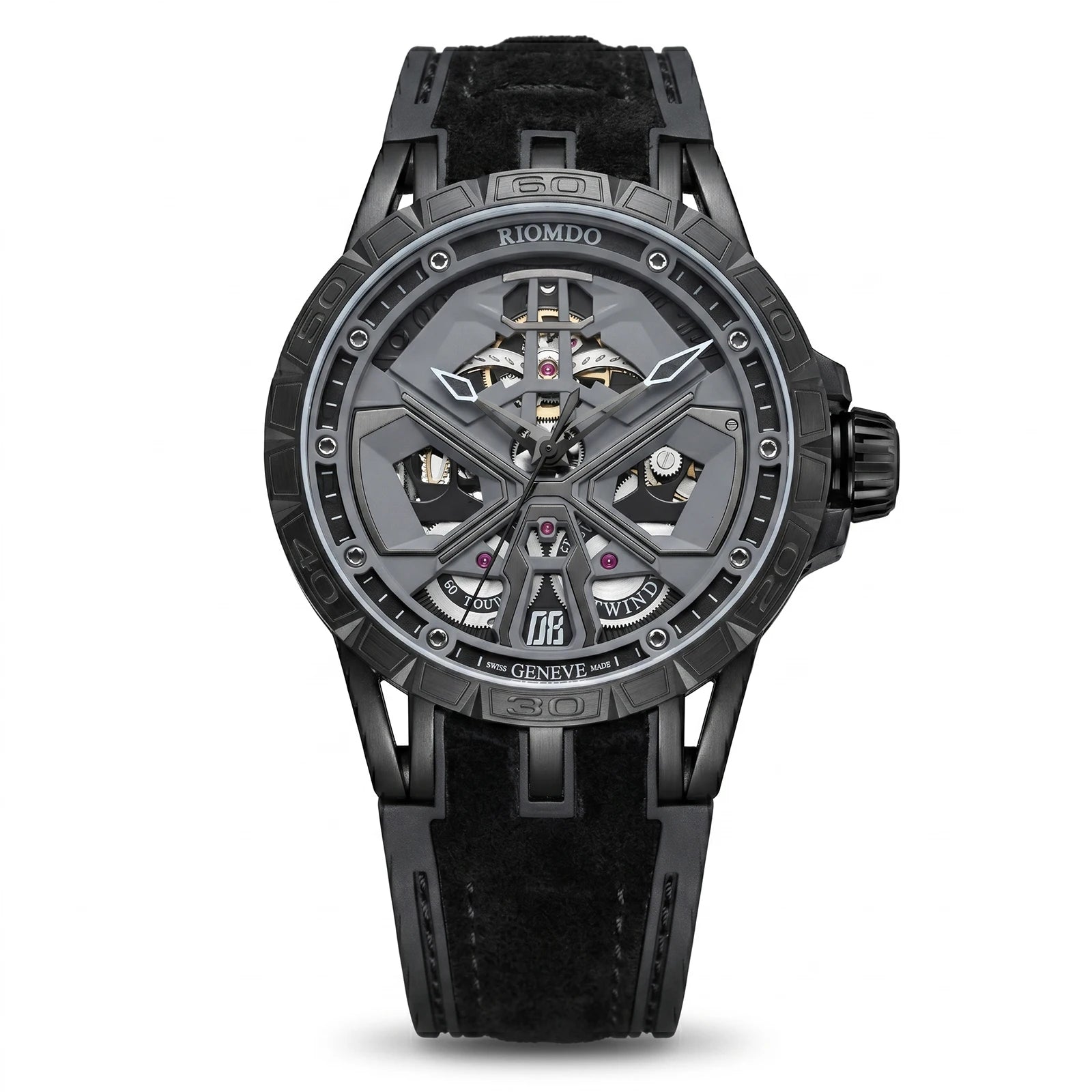 Montre Homme Automatique Squelette Grand Cadran Militaire Acier Oblvlo RD-919 – CLEVI Paris