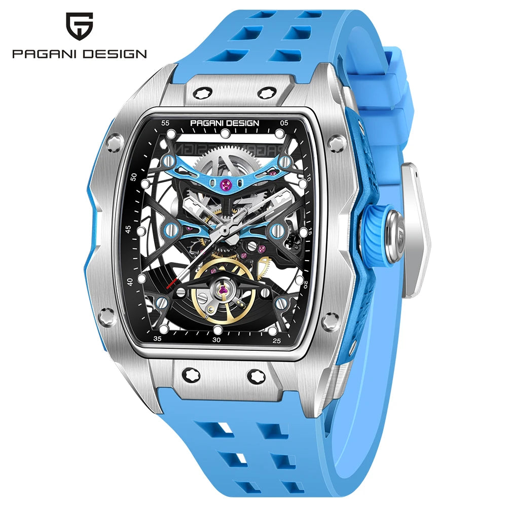 Montre Homme Automatique Squelette Tonneau Caoutchouc Pagani Design PD-YS018 – CLEVI Paris