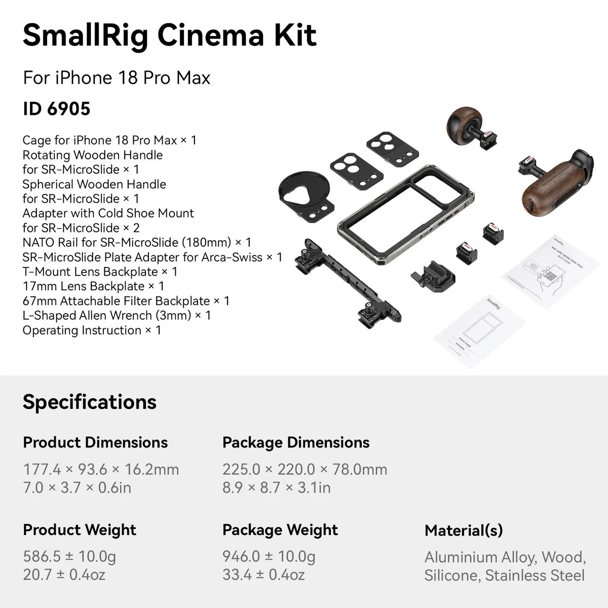 Cage vidéo SmallRig série 6900 SR-MicroSlide – CLEVI Paris