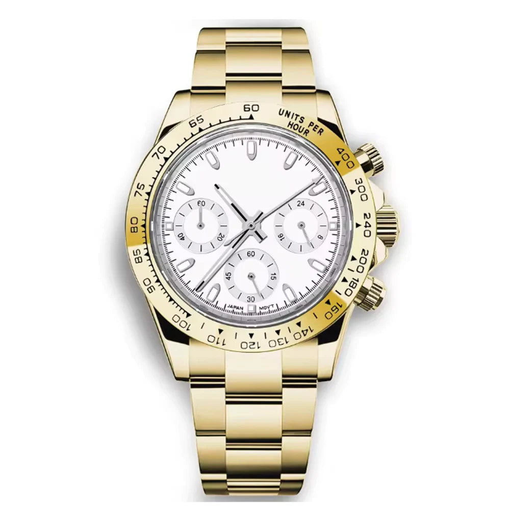 Corgeut Montre Quartz VK63 Homme Chronographe Complet 40mm Acier Sport 24h – CLEVI Paris