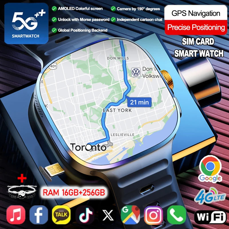 Montre Connectée 4G/5G AMOLED 2,4" Appel Vidéo GPS Google Play – CLEVI Paris