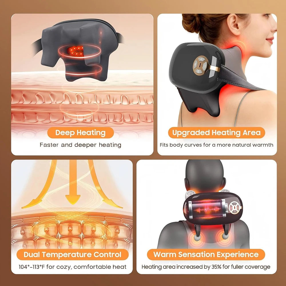 Masseur Cervical 6D Shiatsu Sans Fil Chauffant – CLEVI Paris
