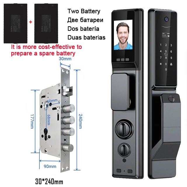 Serrure Connectée X6DL Extérieure IP66 Reconnaissance Faciale Caméra WiFi Tuya – CLEVI Paris