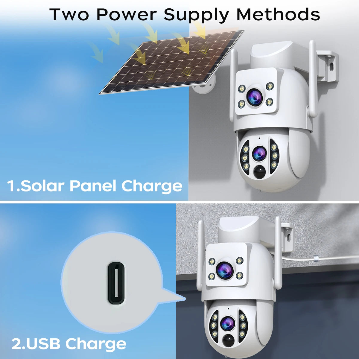 Caméra de Surveillance JOOAN S3 Solaire Double Objectif PTZ 4K WiFi IP66 – CLEVI Paris