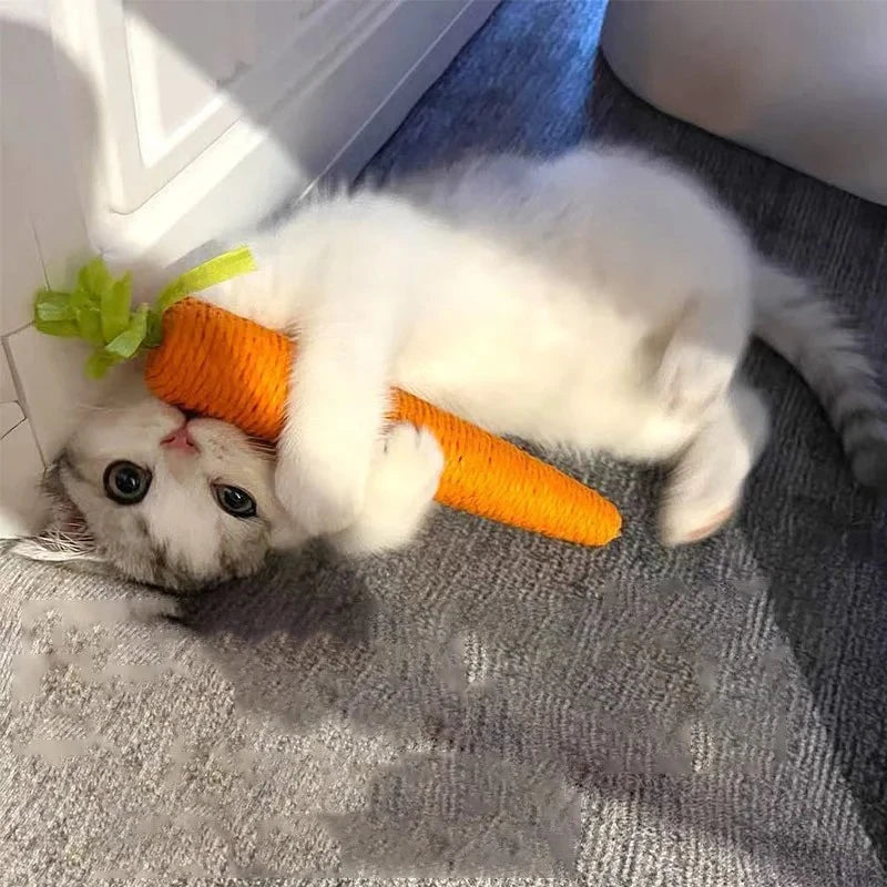 Jouet Carotte Sonore pour Chat – Bâton Câlin & Anti‑Morsure – CLEVI Paris