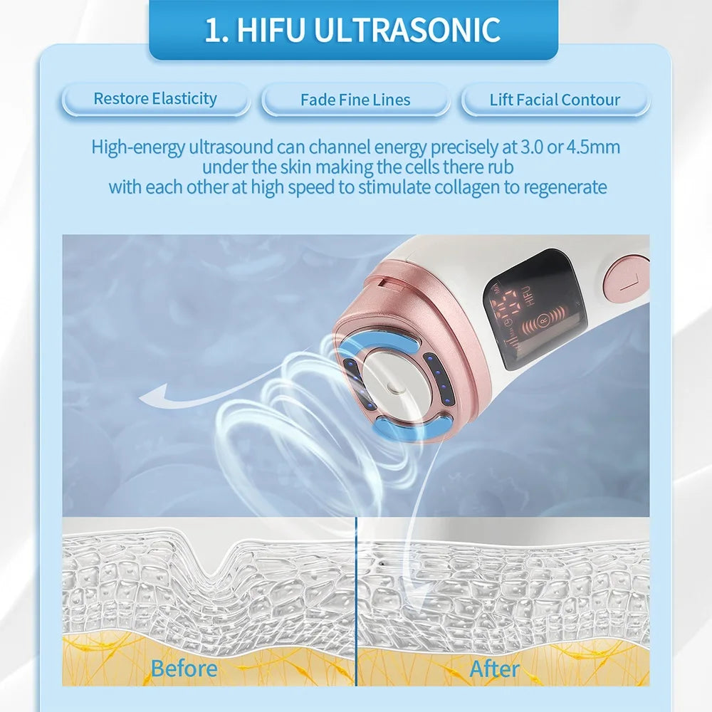 Appareil HIFU Ultrasonique RF EMS – Lifting Visage & Cou Anti-Rides