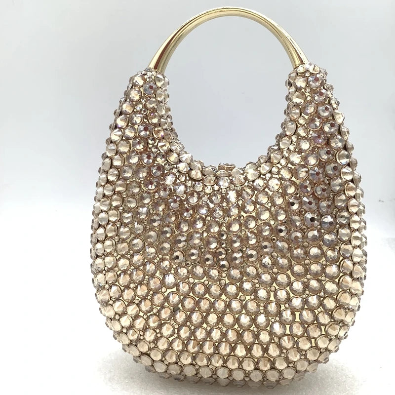 Pochette Soirée Femme XIYUAN Minaudière Cristaux Strass Chaîne Mariage 6 Coloris – CLEVI Paris