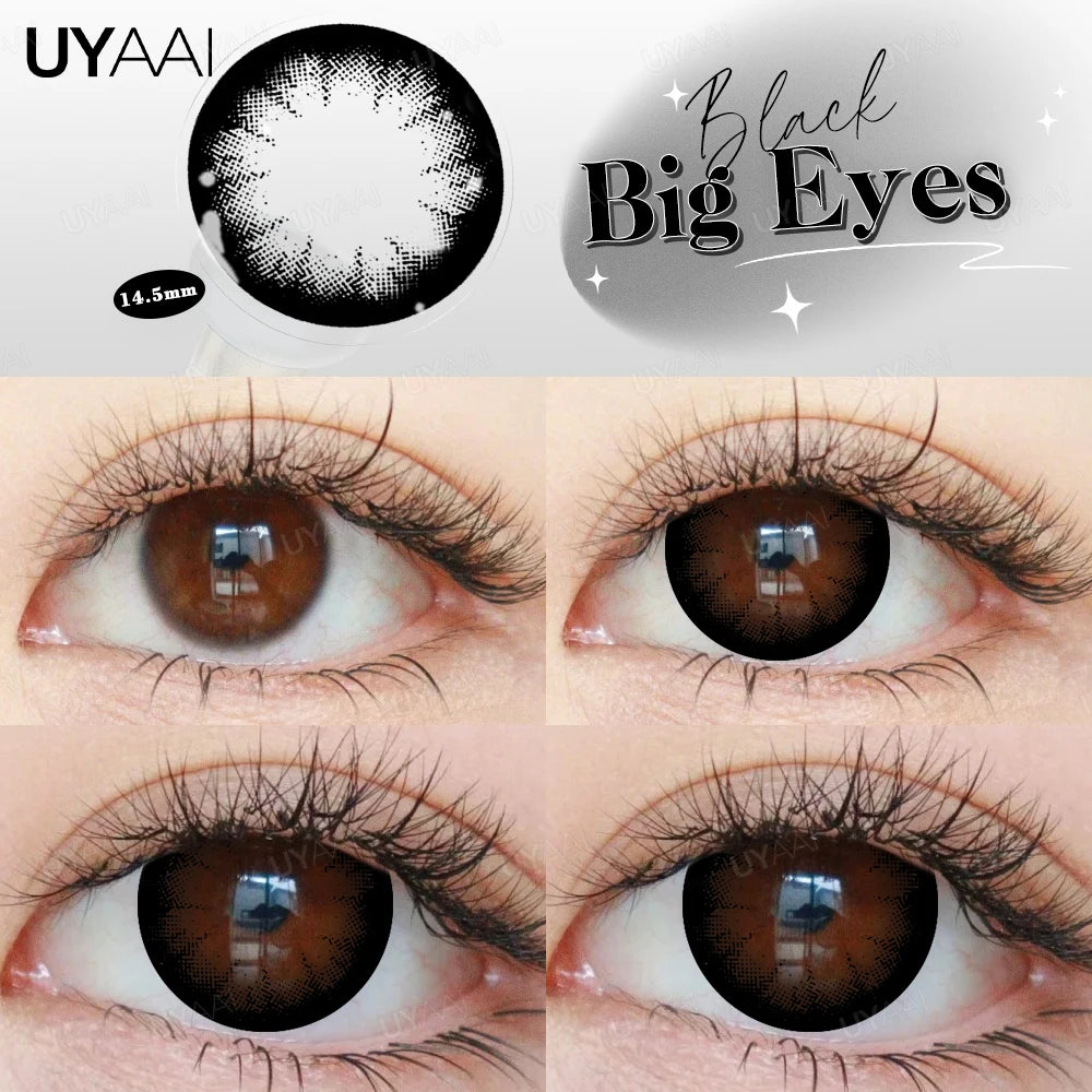 Lentilles de Contact Colorées UYAAI sans Correction – 14 Teintes, Port Annuel