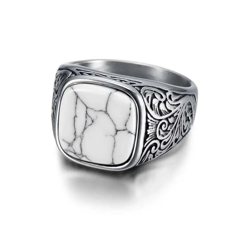 Bague Homme en Acier Inoxydable et Zircon – CLEVI Paris