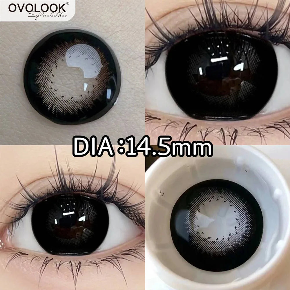 Lentilles de Contact Colorées OVOLOOK Pearl Series – Correction Myopie, 10 Teintes, Port 6 Mois