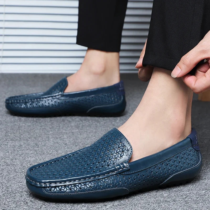 Mocassins Cuir Véritable Ajourés Homme Respirants Slip-On | 7 Coloris – CLEVI Paris