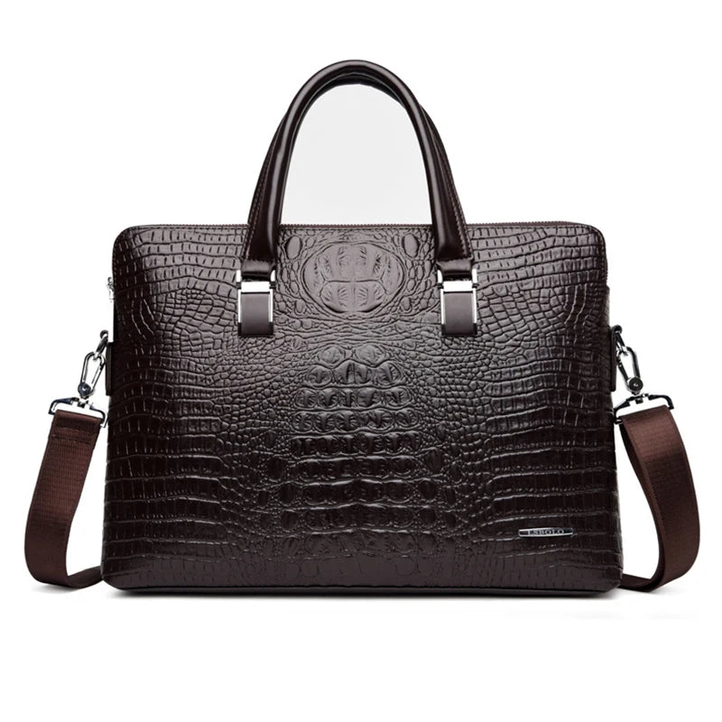 Serviette PU Motif Croco Homme Ordinateur 14" Business 720g – CLEVI Paris