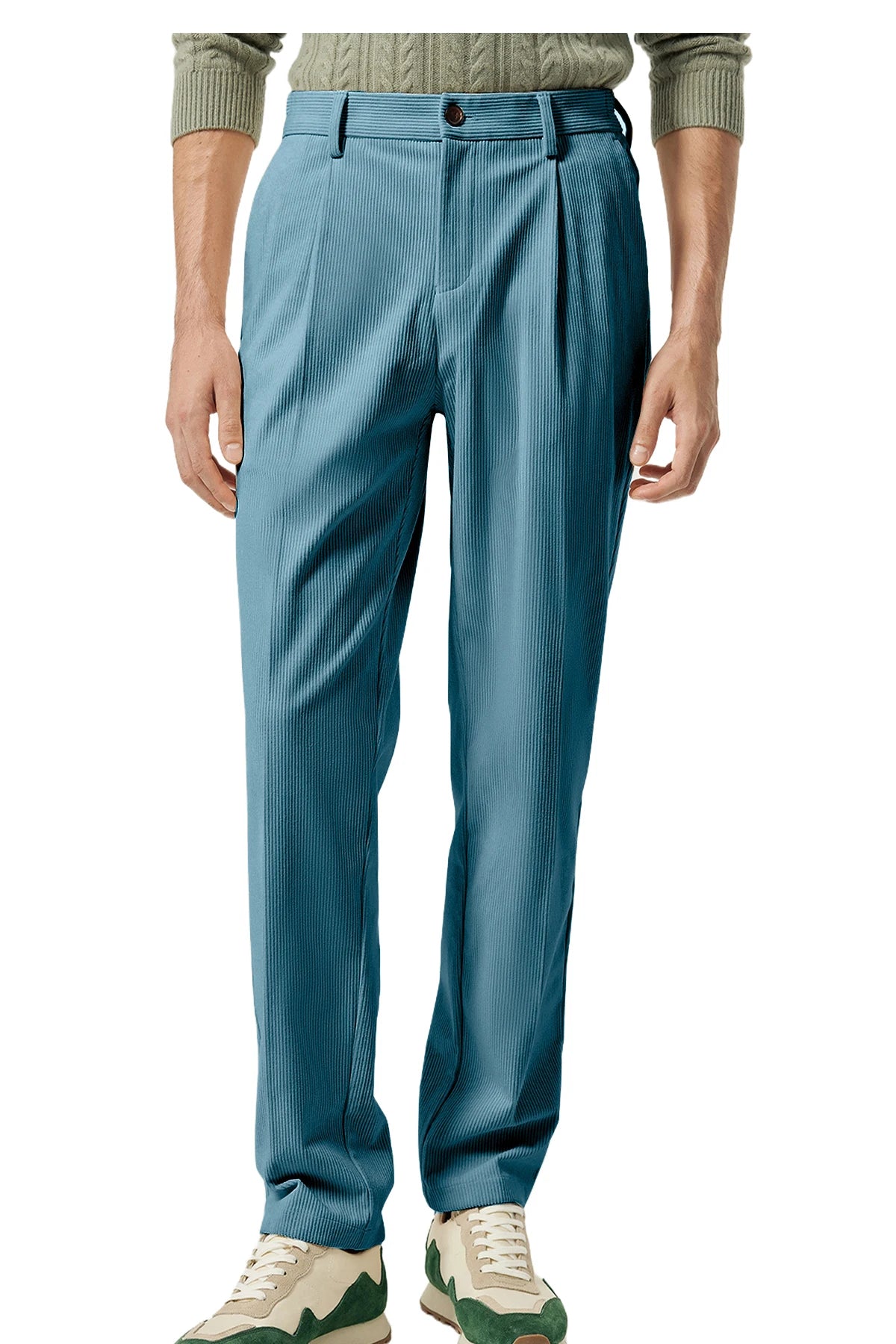 Pantalon homme en velours côtelé taille haute – CLEVI Paris