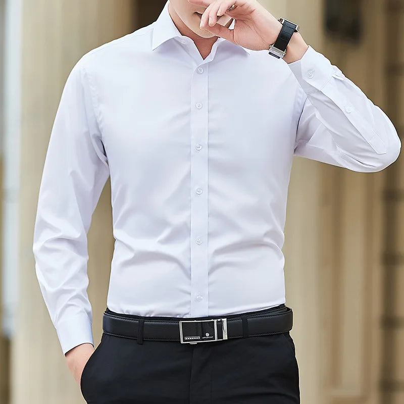 Chemise Homme Grande Taille Coton/Polyester | Slim Fit Business Casual Manches Longues – CLEVI Paris