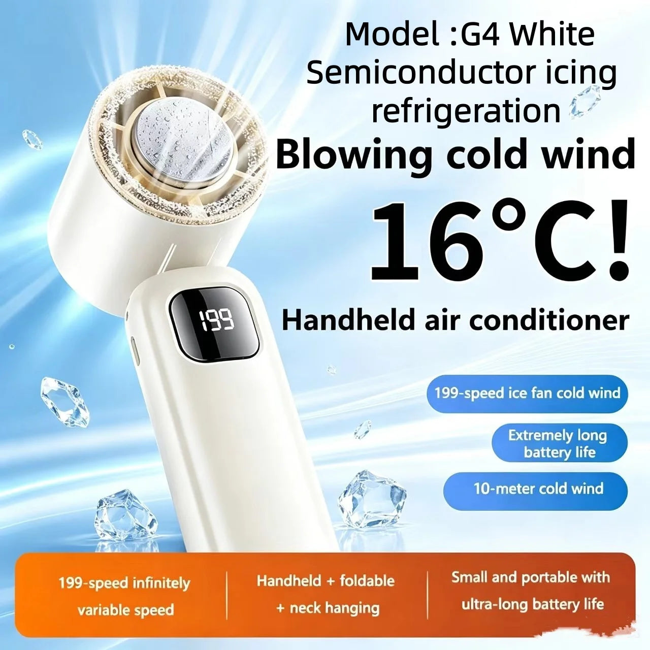 Ventilateur Tour de Cou Sans Lames 8000mAh 100 Vitesses LED USB Rechargeable – CLEVI Paris