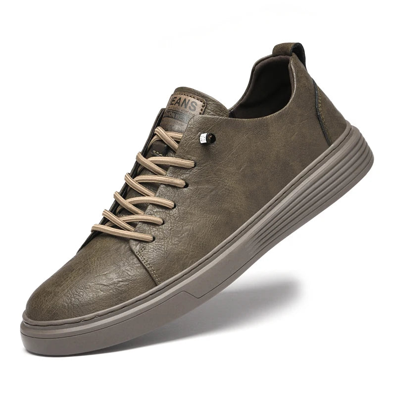 Sneakers Homme Cuir Vache Véritable Lacets Respirant Semelle Caoutchouc Casual Sport Skateboard EU 38-47 TOGEE See – CLEVI Paris