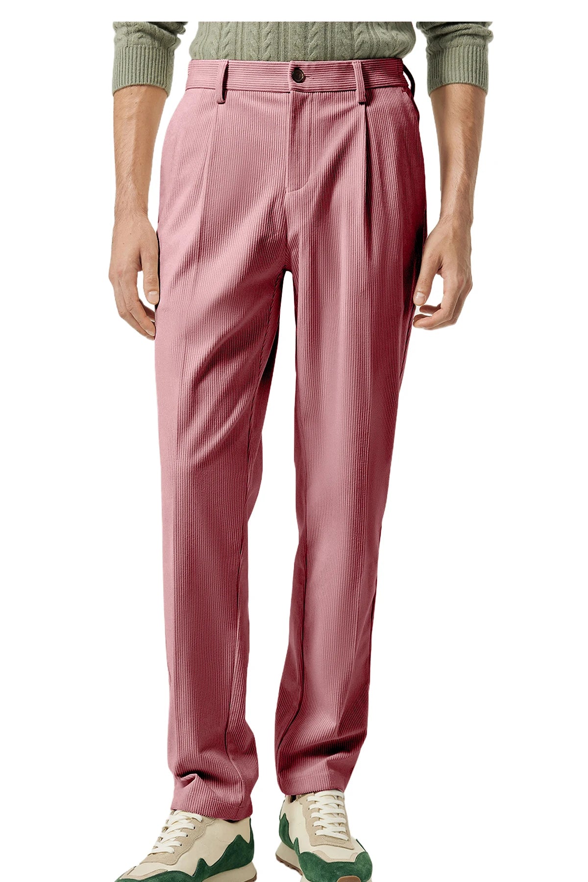 Pantalon homme en velours côtelé taille haute – CLEVI Paris