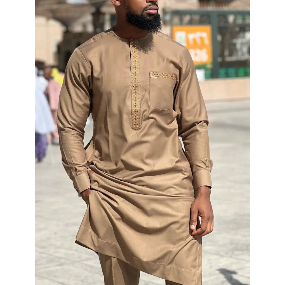 Kaftan Homme 2 Pièces Manches Longues – CLEVI Paris